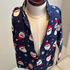 Black Santa pajama shirt